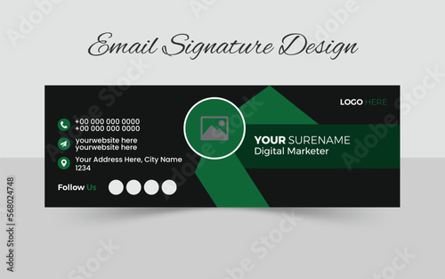 Modern and minimalist email signature or email footer template, Corporate Email signature template, personal social media cover, Email signature design, Modern email signature vector templates design.