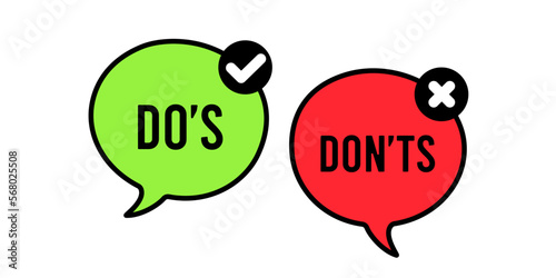 Do and Don't box icons illustration