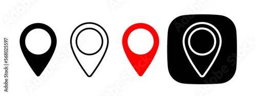 GPS pin icon set over transparent background illustration