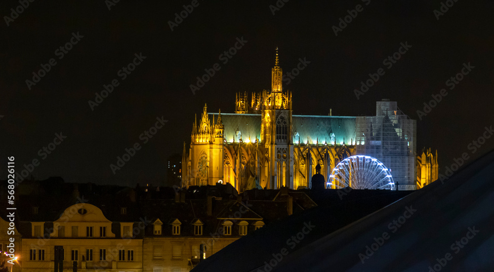 Metz Cathedral at night