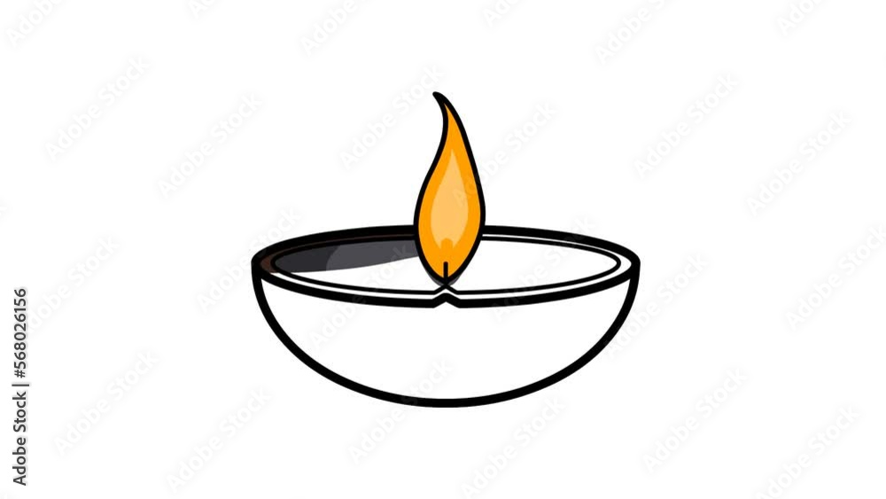 oil lamp, diya sketch background and 2d animation oil lamp, diya sketch background and 2d animation