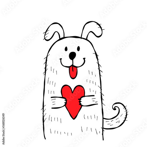 Cute lion with heart. Be my Valentine. Valentine's day banner, background, fl...