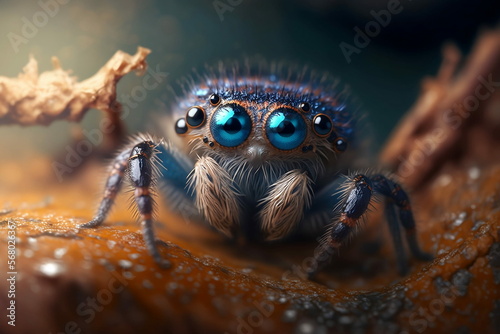 Wallpaper Mural Jumping Spider. Generative AI Torontodigital.ca