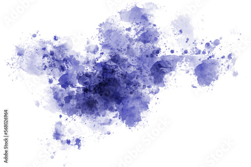 Abstract Blue Brush Watercolor Back Drop Shape element