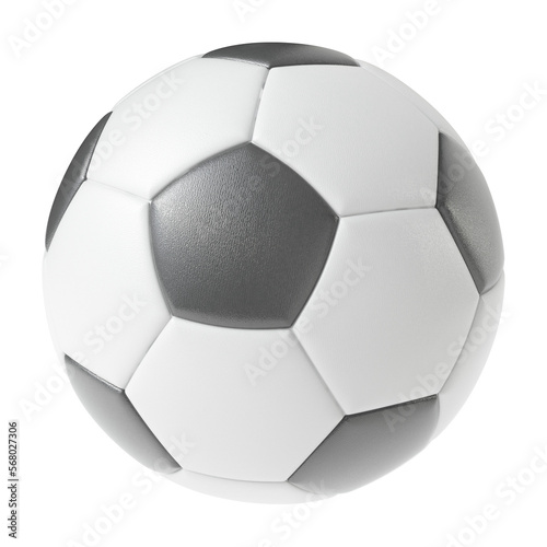 Soccer ball isolated transparent background 3d rendering 