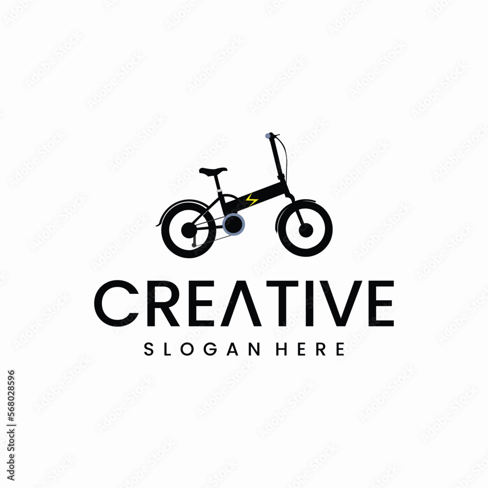 Fototapeta premium abstract electric bike inspiration logo concept with eco friendly logo concept vector design