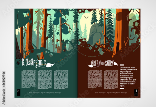 Brochure, ebook or presentation mockup ready for use, vector illustration easy to editable