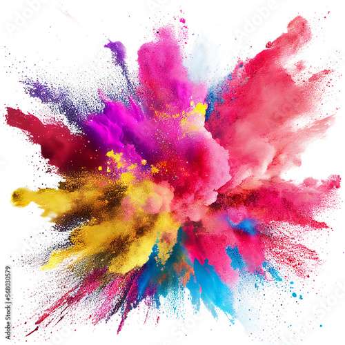 Splashing Colorful Powder Created with Generative AI Technology