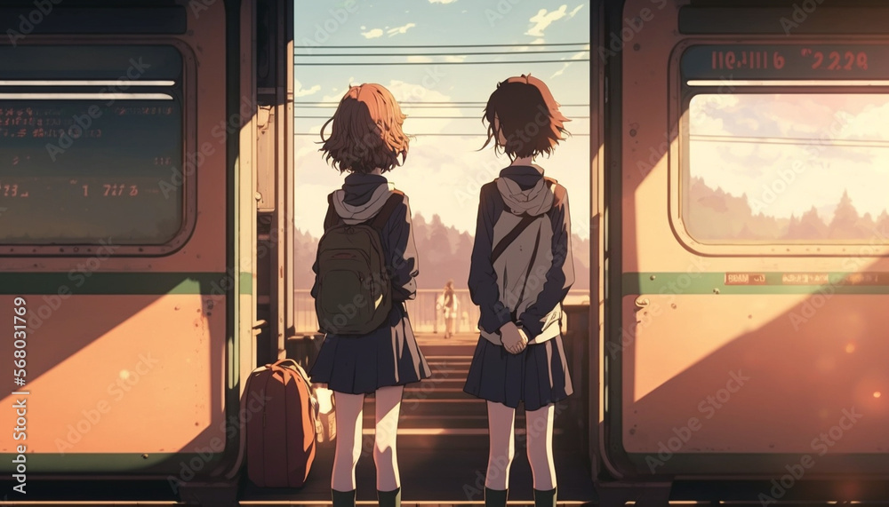 1101502 anime, anime girls, vehicle, train, 5 Centimeters Per Second,  transport, public transport, rolling stock - Rare Gallery HD Wallpapers