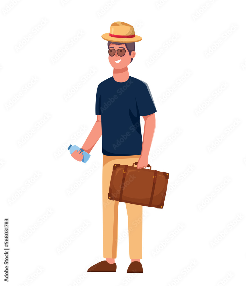 Characters tourists traveling people Characters tourists traveling people
