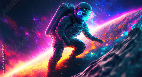 Astronaut Surfing the Galaxy - Generative AI
