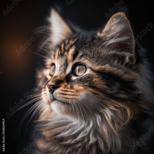 portrait of a cat Generative AI	