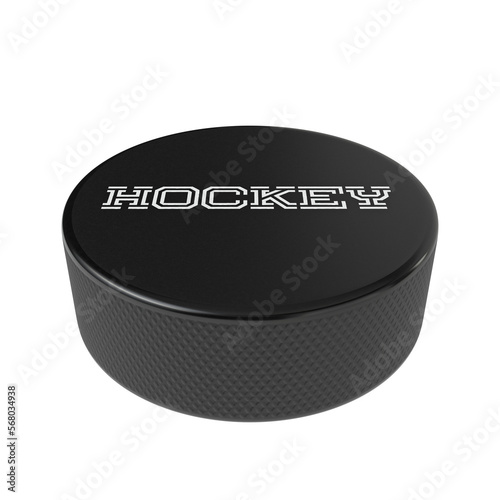 Hockey puck isolated transparent background 3d rendering
