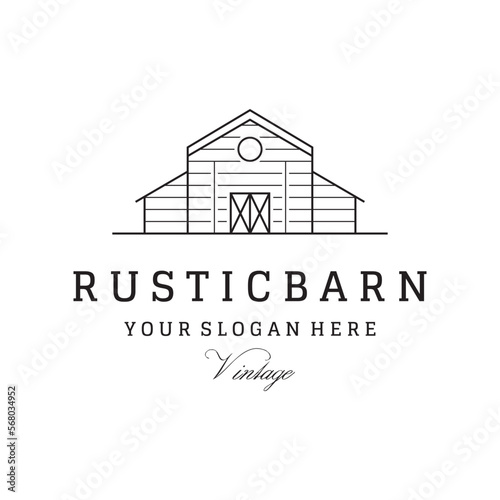 Home or barn logo template design or organic farm barn and vintage animal farm house.Vintage country logo.
