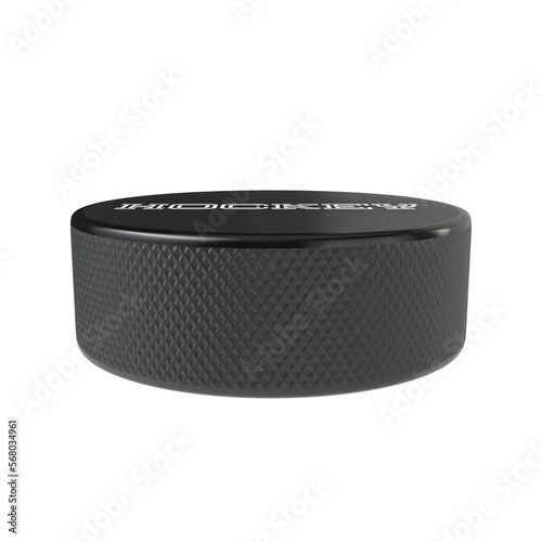 Hockey puck isolated transparent background 3d rendering
