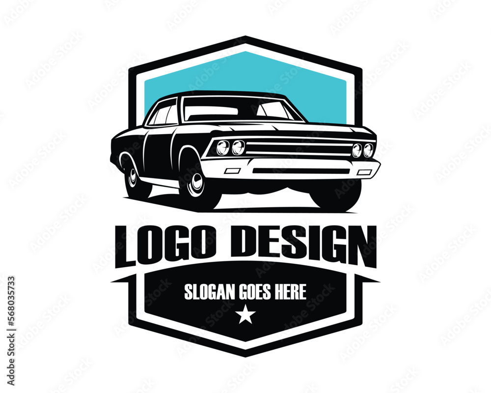 Chevrolet muscle car. silhouette vector design. Best for badge, logo, emblem, icon, sticker design, car industry.