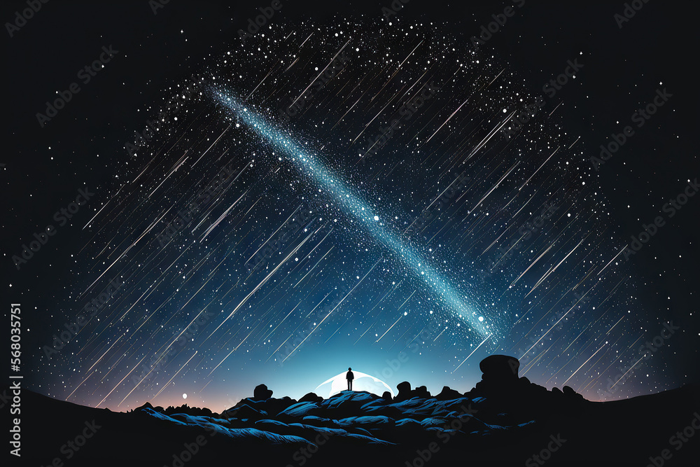 Raster graphic of far off galaxy, unknown object in the sky, andromeda