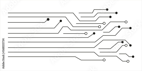 circuit board lanes communication technology vector illustration on white background photo
