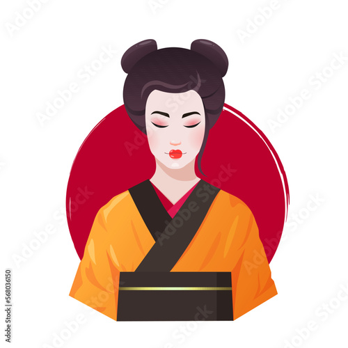 Japanese geisha in traditional kimono