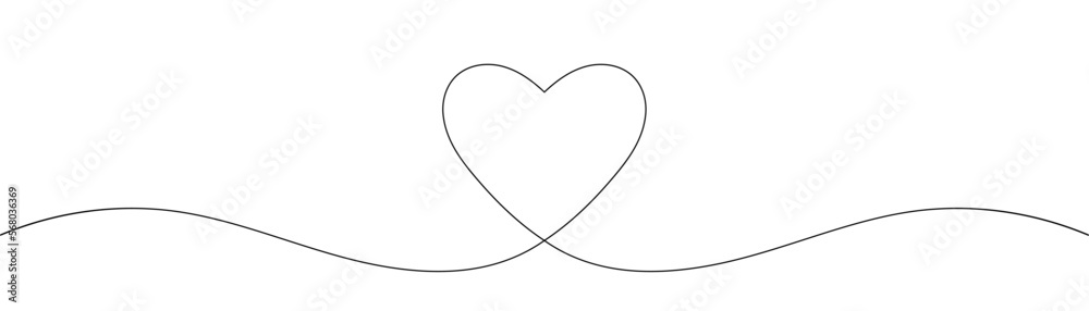 Heart. Abstract love symbol. Continuous line art drawing vector illustration. Heart. Abstract love symbol. Continuous line art drawing vector illustration.