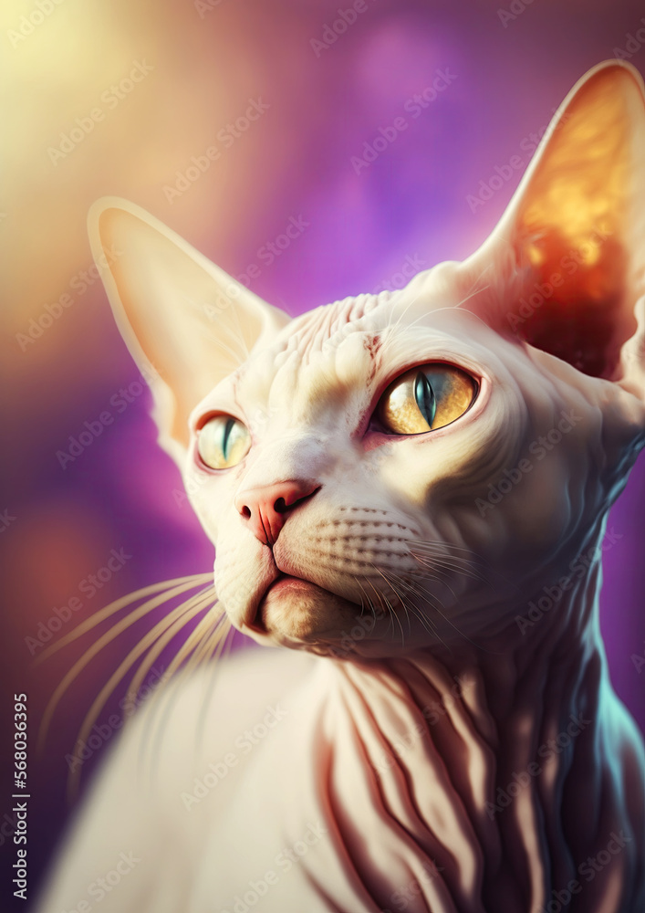 Sphynx Cat Cute Bokeh - Generative AI