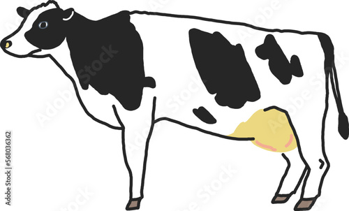 リアル寄りの大きな乳牛　イラスト素材
