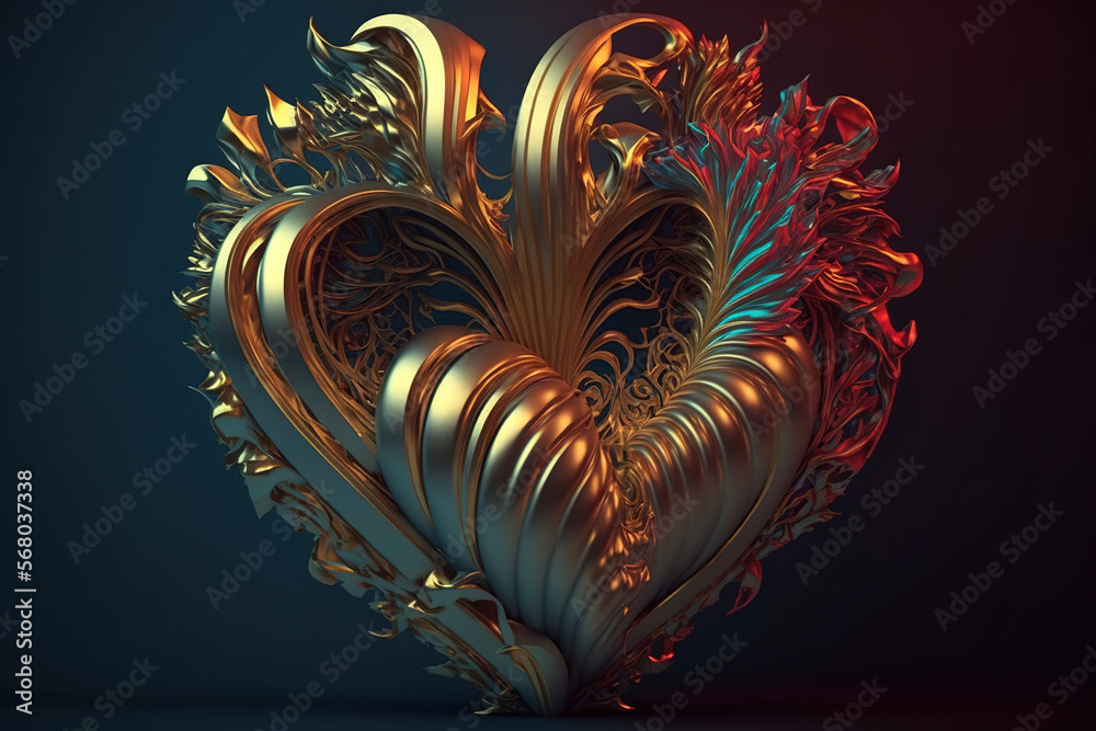 Abstract Valentine's Heart. AI Generated