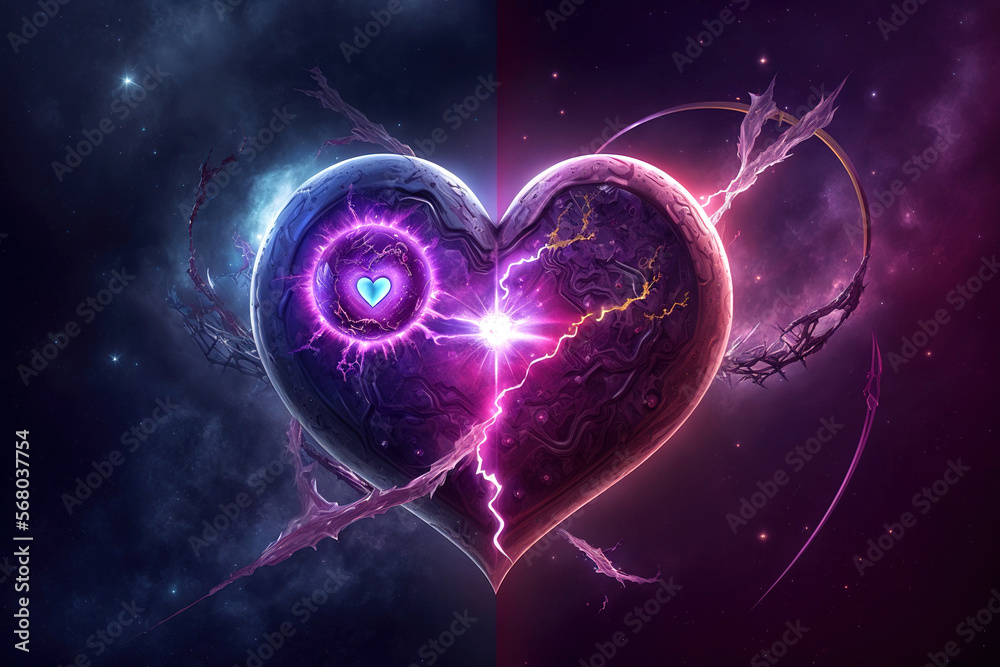 Abstract Valentine's Heart. AI Generated Abstract Valentine's Heart. AI Generated