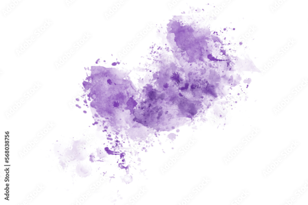 Abstract Purple Brush Watercolor Back Drop Shape element