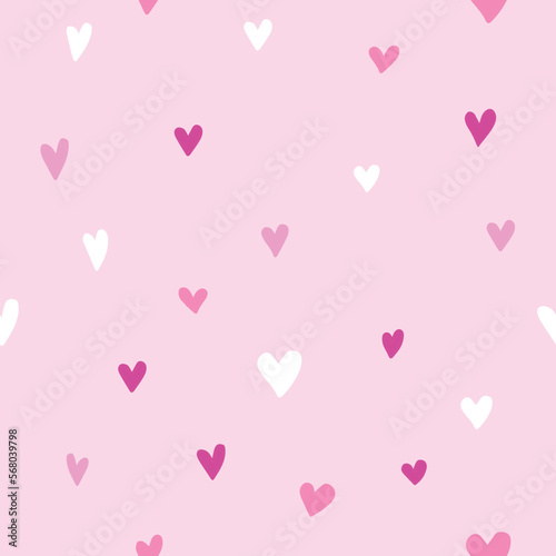 Seamless hearts pattern - pink background