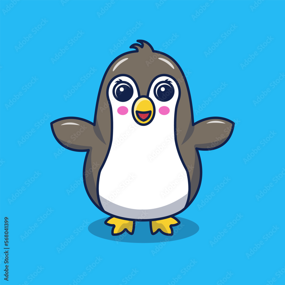 penguin with happy face cartoon illustration penguin with happy face cartoon illustration