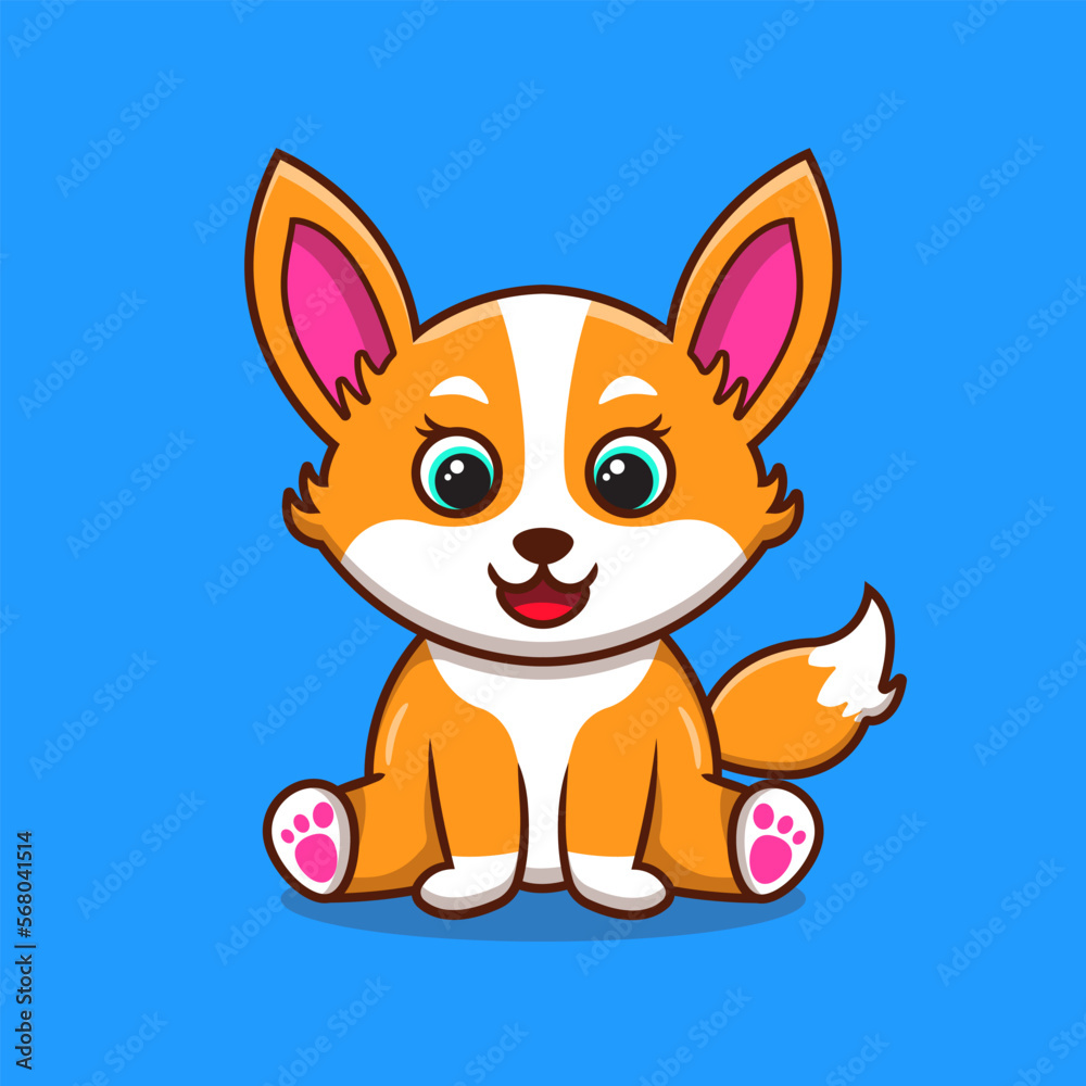 cute baby fox smile cartoon illustration cute baby fox smile cartoon illustration