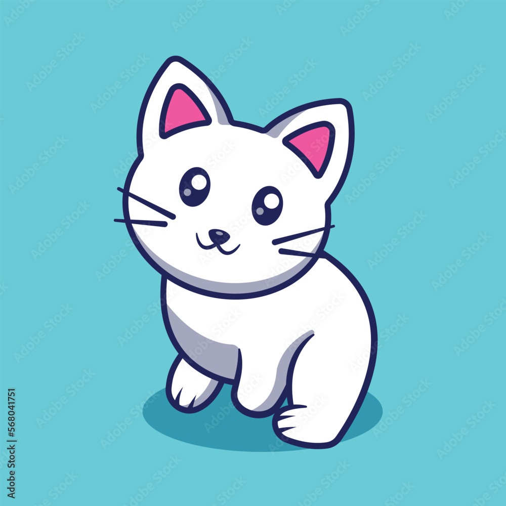 cute cat smile cartoon illustration cute cat smile cartoon illustration