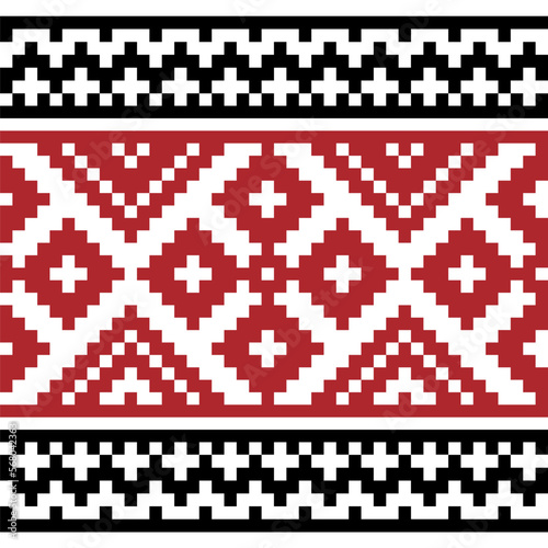 Horizontal seamless background. Vector illustration. Traditional Ukrainian folk vyshyvanka