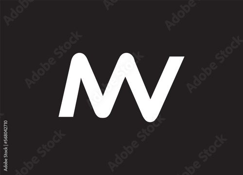 MV  Alphabet letters Initials Monogram logo design
