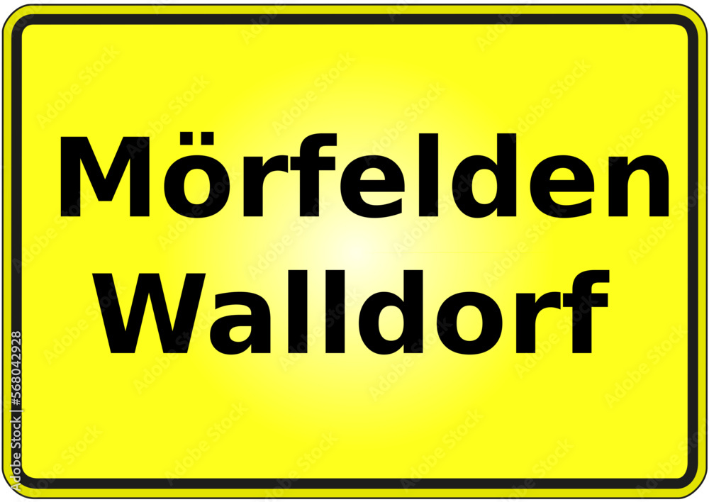 Fototapeta premium Stadteingangsschild Deutschland Stadt Mörfelden - Walldorf