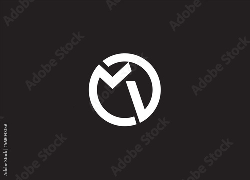 MV  Alphabet letters Initials Monogram logo design
