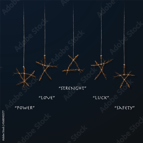Tree branch witchcraft occult symbols