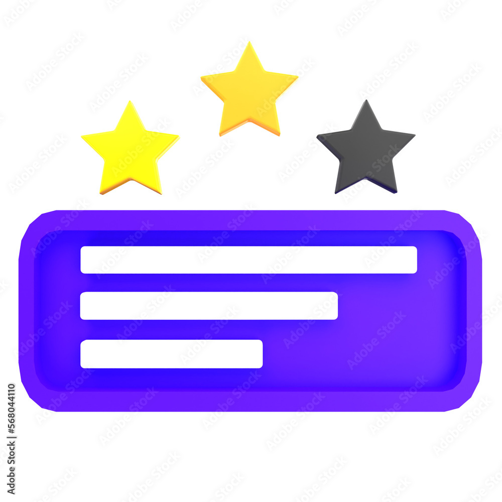 3d render icon rating feedback illustration 3d render icon rating feedback illustration