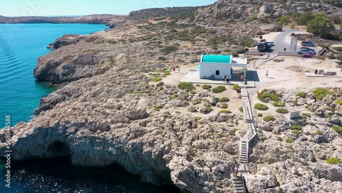 Orthodox chapel of Ayioi Anargyroi in Cape Greco National Forest Park in Cyprus photo