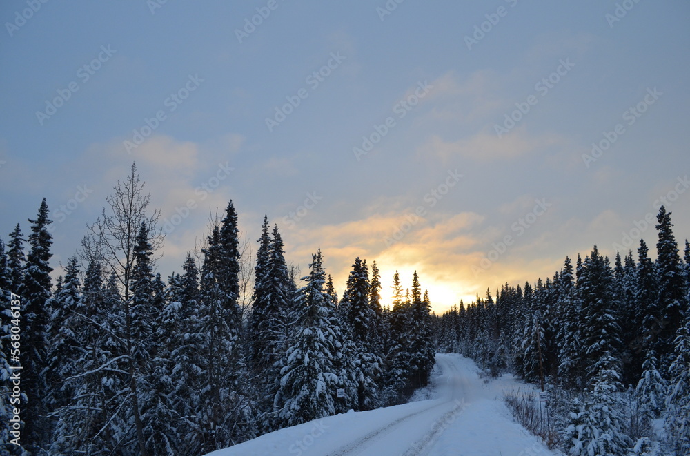 Winter sunset in the mountains Winter sunset in the mountains