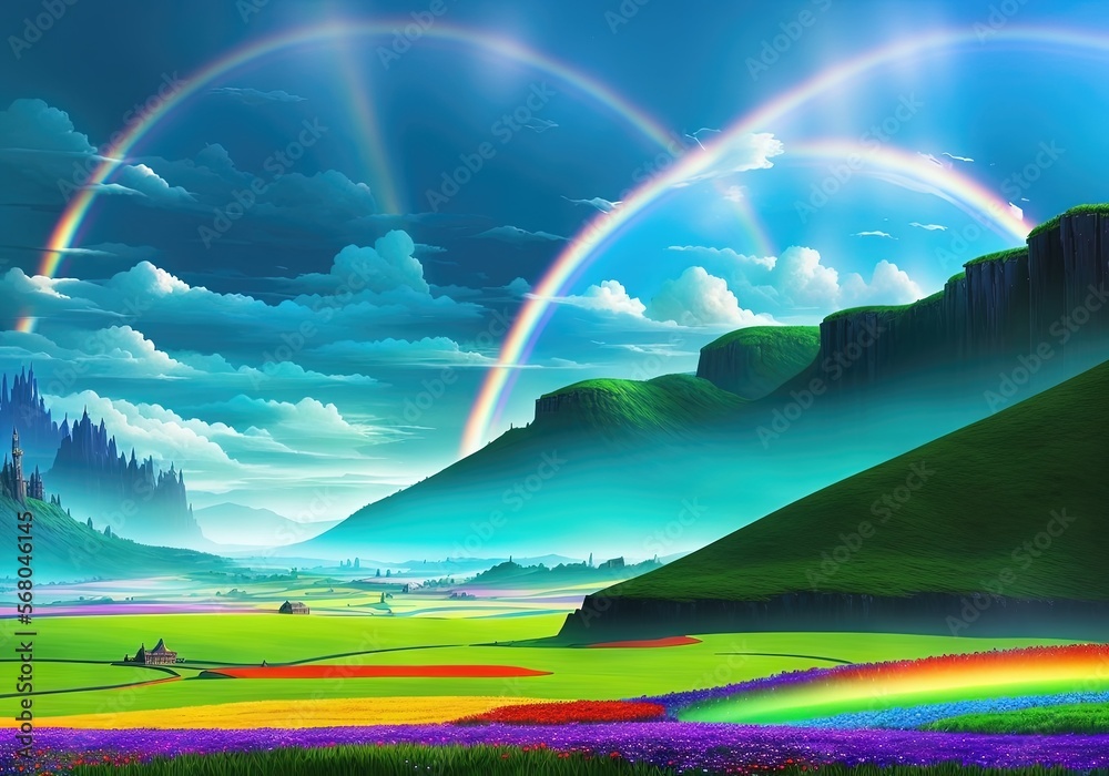 Obraz premium legendary valley of rainbows