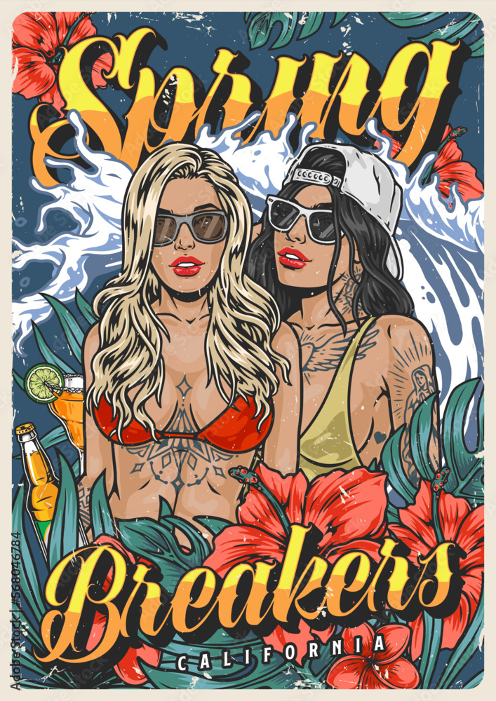 Cool spring breakers poster colorful