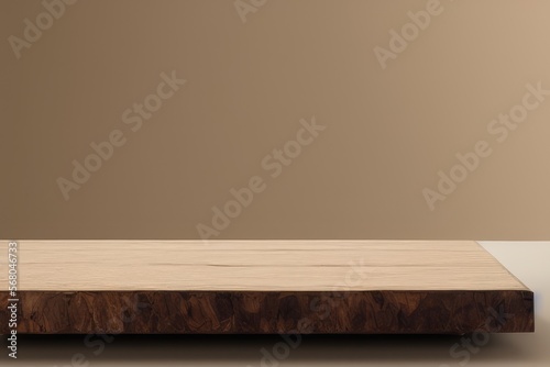High-Resolution Image of Wooden Product Display Background Showcasing a Natural and Elegant Design, Perfect for Adding a Touch of Class to any Project. Mockup for a Natural Product Presentation © Gabriele