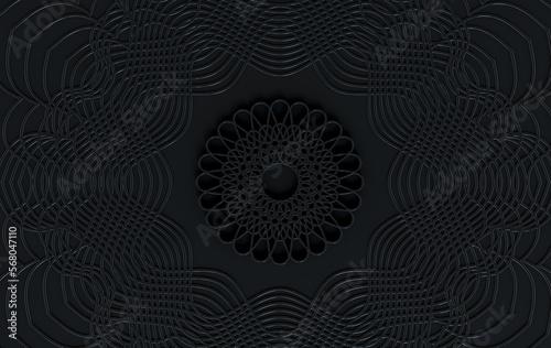 3d black arabic metal pattern 