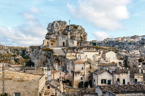 View at the rock church Santa Maria de Idris in Matera, Basilicata, Italy - Europe