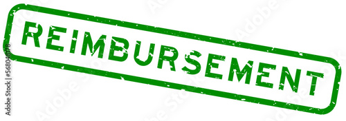 Grunge green reimbursement word square rubber seal stamp on white background