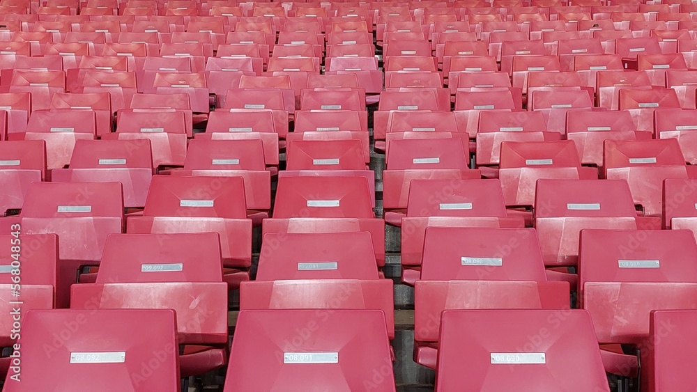 Naklejka premium Football stadium with empty seats row