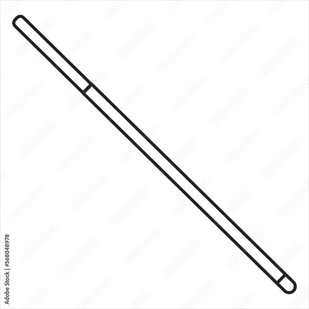 Vector, Image of billiard stick, Black and white color, with transparent background Vector, Image of billiard stick, Black and white color, with transparent background