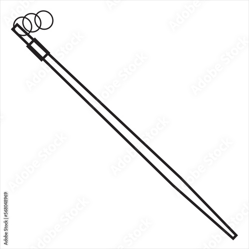 Vector, Image of camping stick, Black and white color, with transparent background